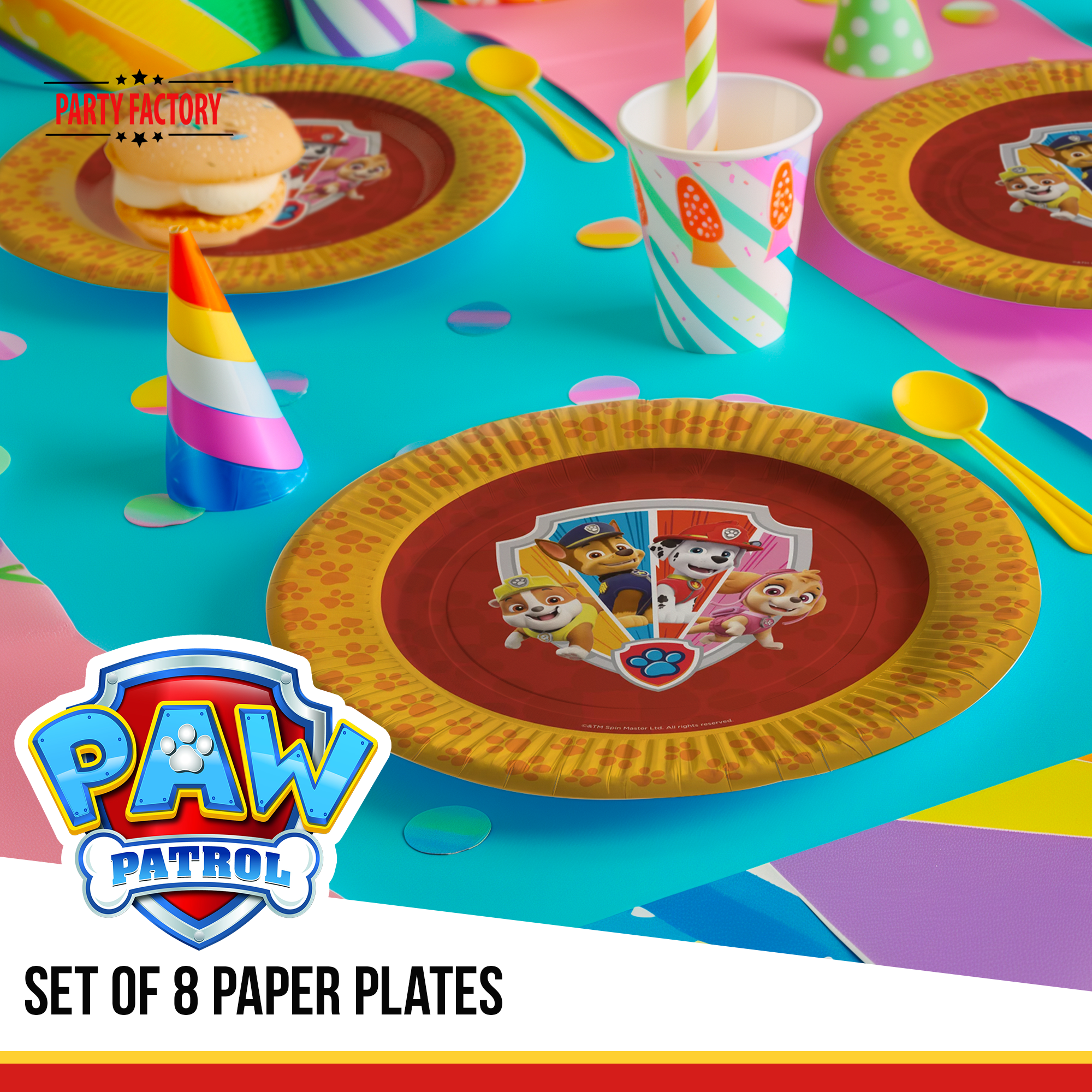 Paw Patrol 8x paper plates disposable plates colorful 9 inch 2