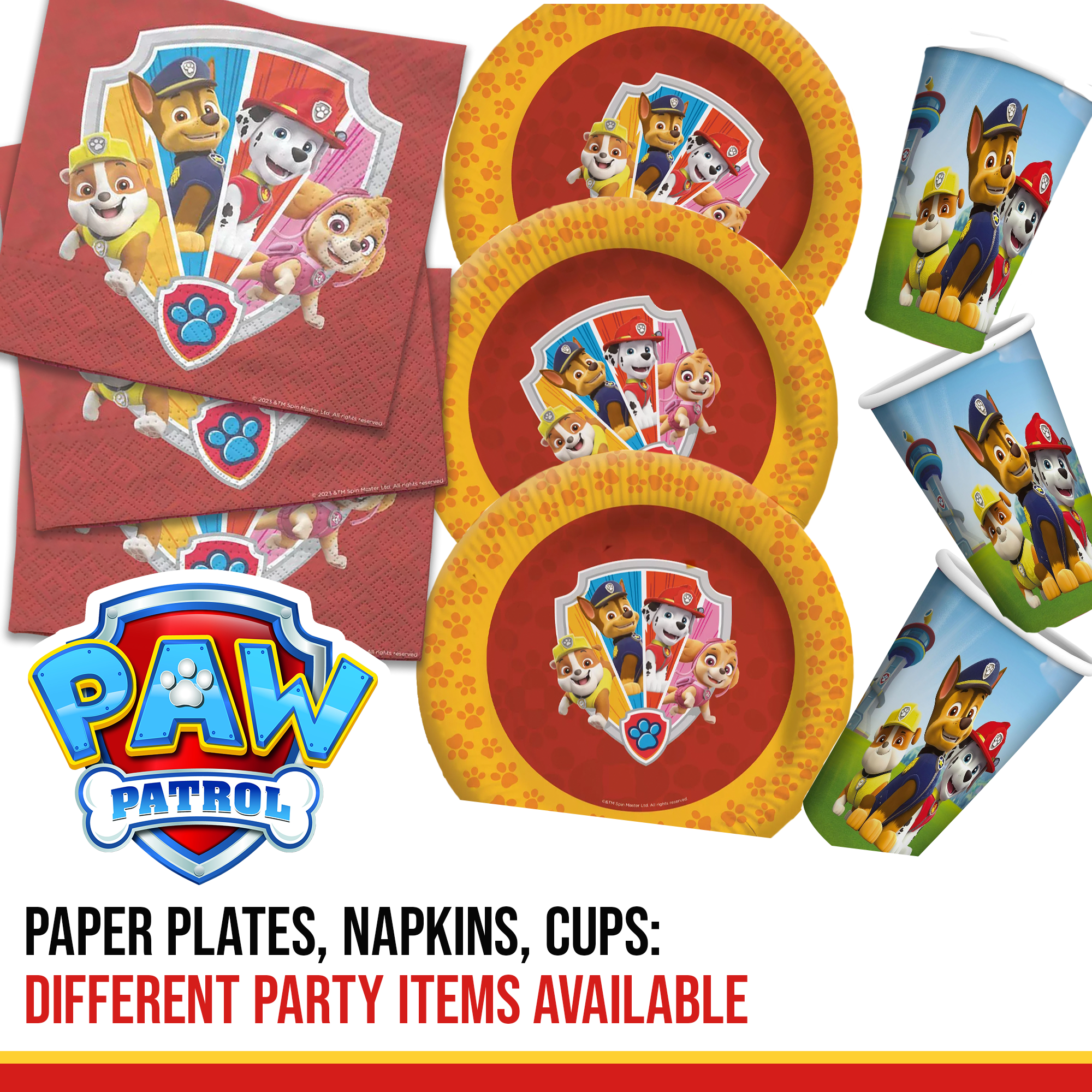 Paw Patrol 8x paper plates disposable plates colorful 9 inch 4