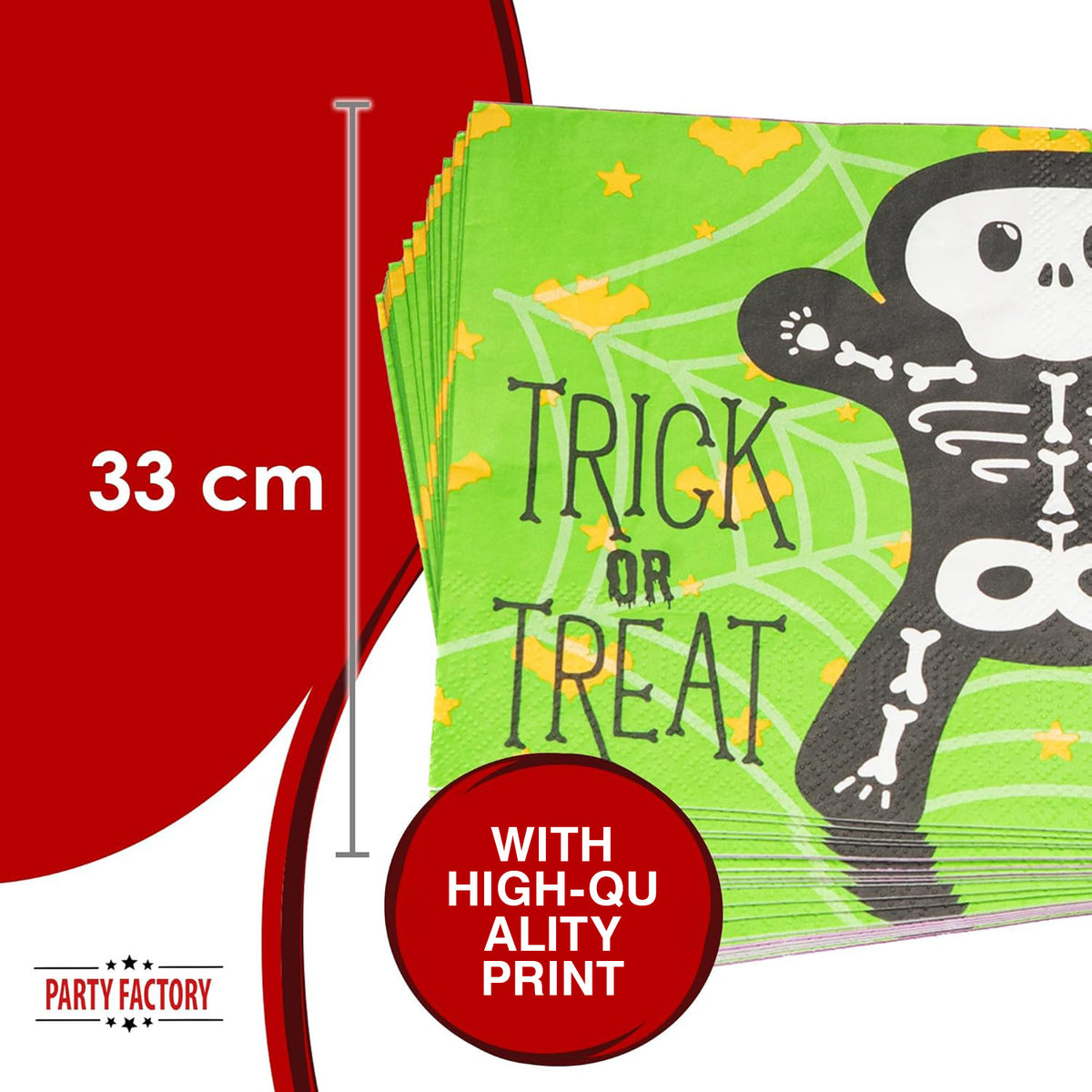 Halloween Skeleton Napkins 3-Ply 20 Pack 2