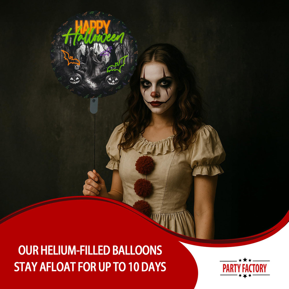Halloween Neon foil balloon 17 in. round 3
