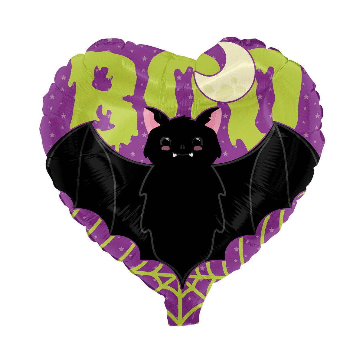 Halloween Bat foil balloon heart 17 in.