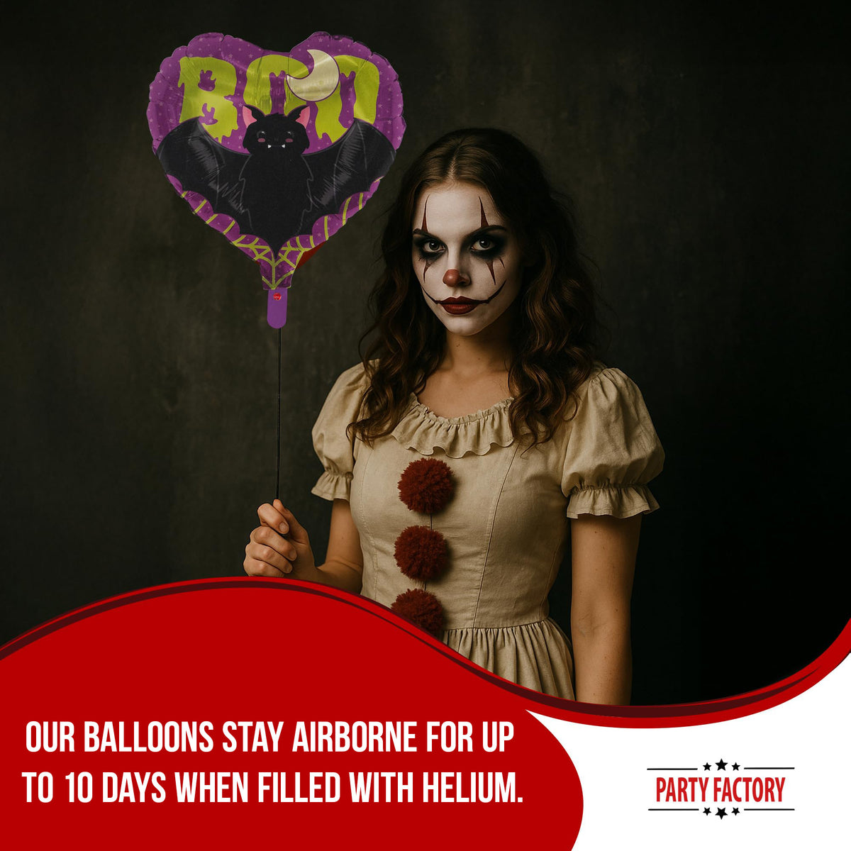 Halloween Bat foil balloon heart 17 in. 3