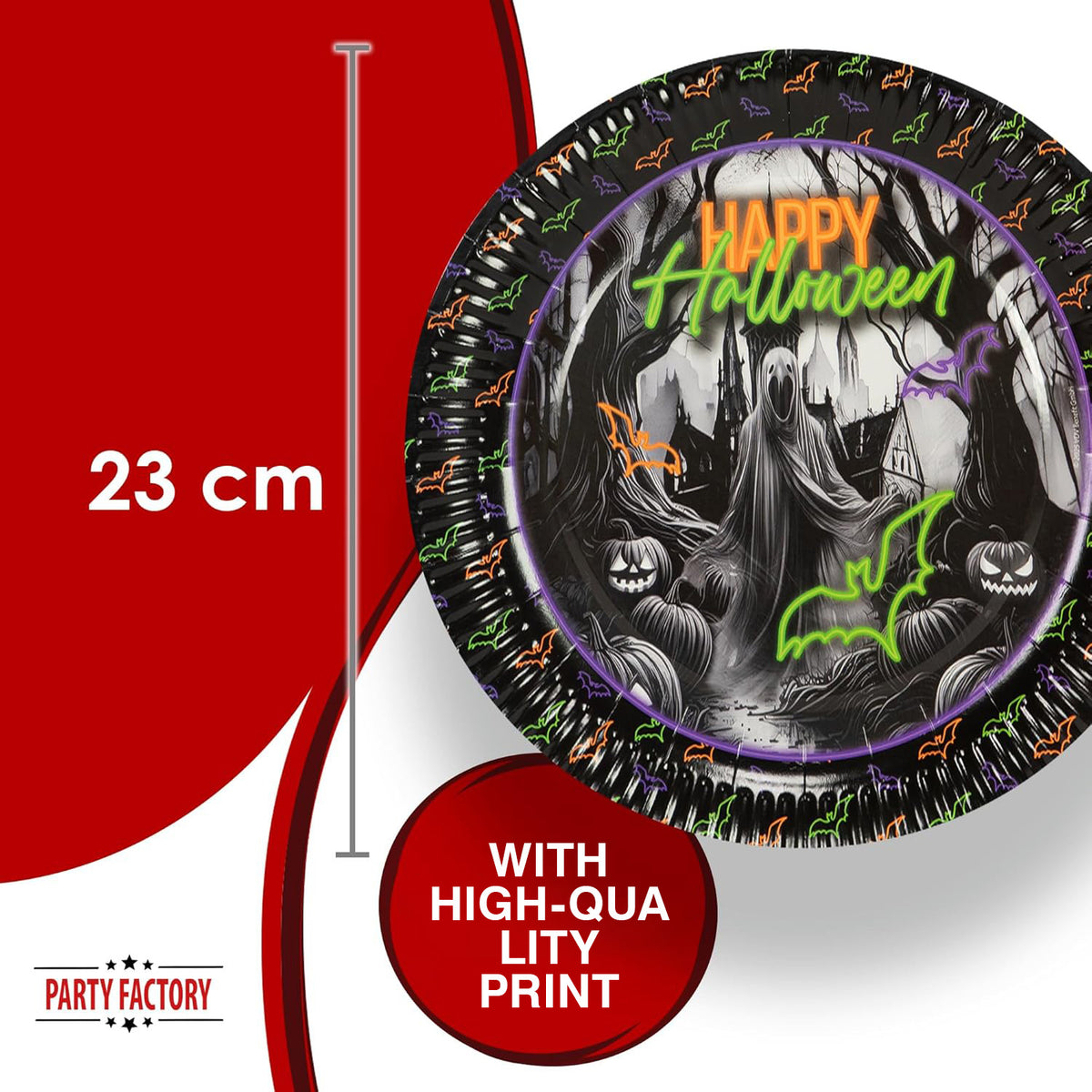 Halloween Neon Plates 9 in. 8 Pack 2