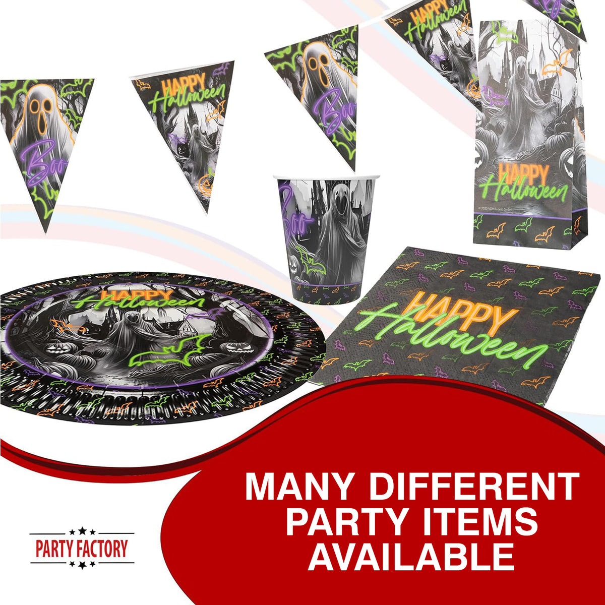 Halloween Neon Plates 9 in. 8 Pack 5