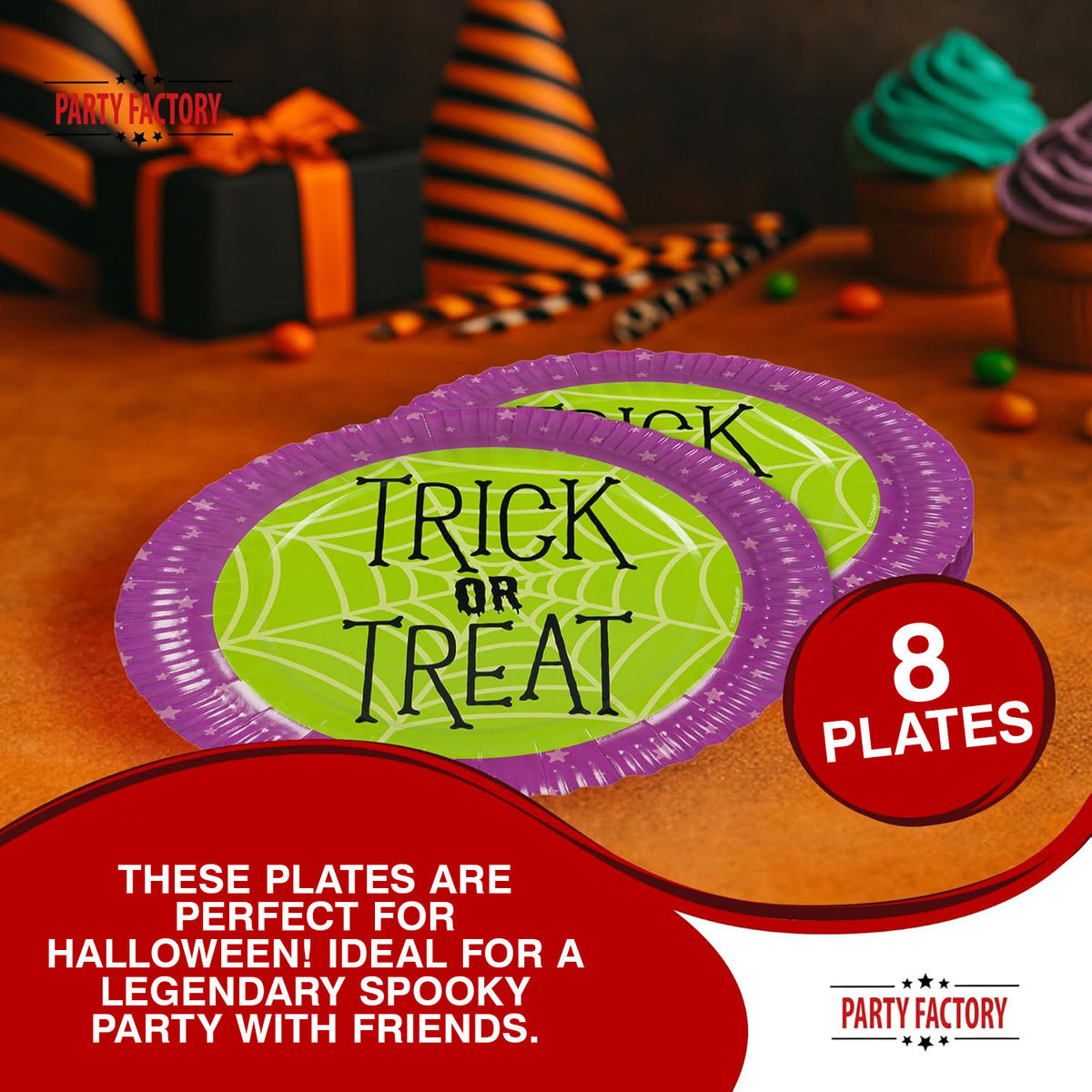 Halloween Skeleton Plates 9 in. 8 Pack 3