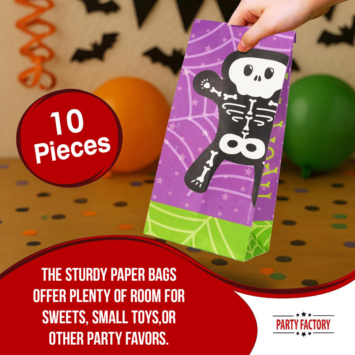 Halloween Skeleton gift bags 10 pack 3