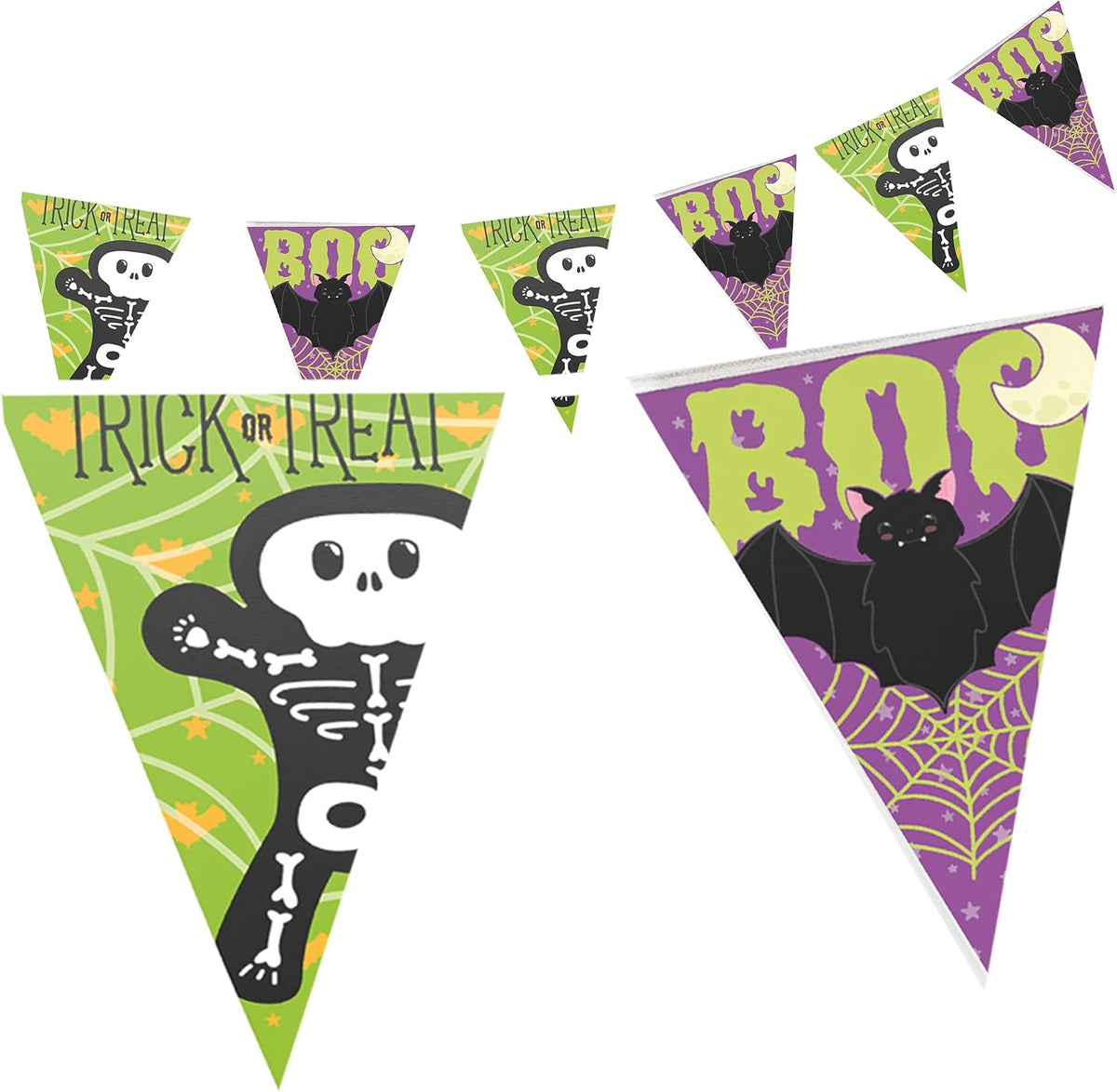 Halloween Skeleton pennant banner 16 ft