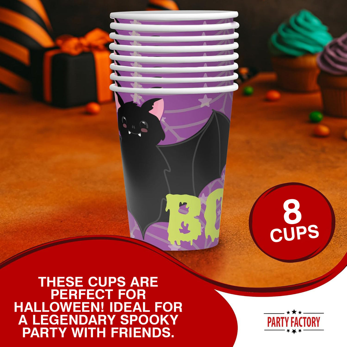 Halloween Skeleton Cups 8.4 oz 8 Pack – Boo 2