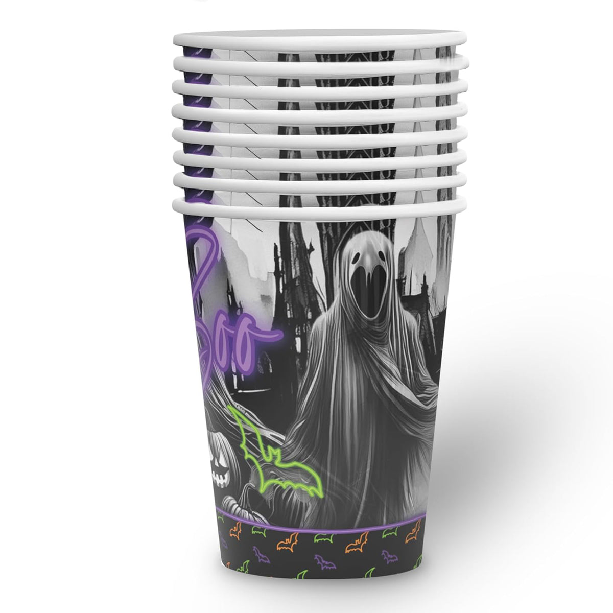 Halloween Neon Cups 8.4 oz 8 Pack