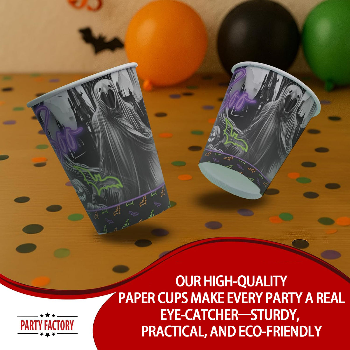 Halloween Neon Cups 8.4 oz 8 Pack 3