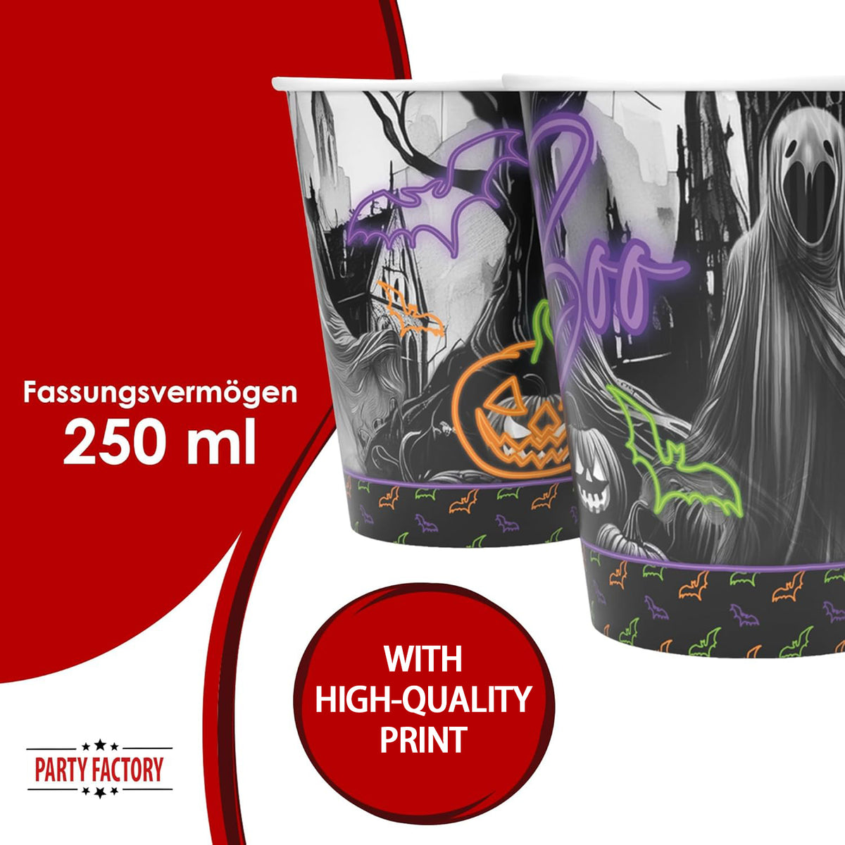 Halloween Neon Cups 8.4 oz 8 Pack 4