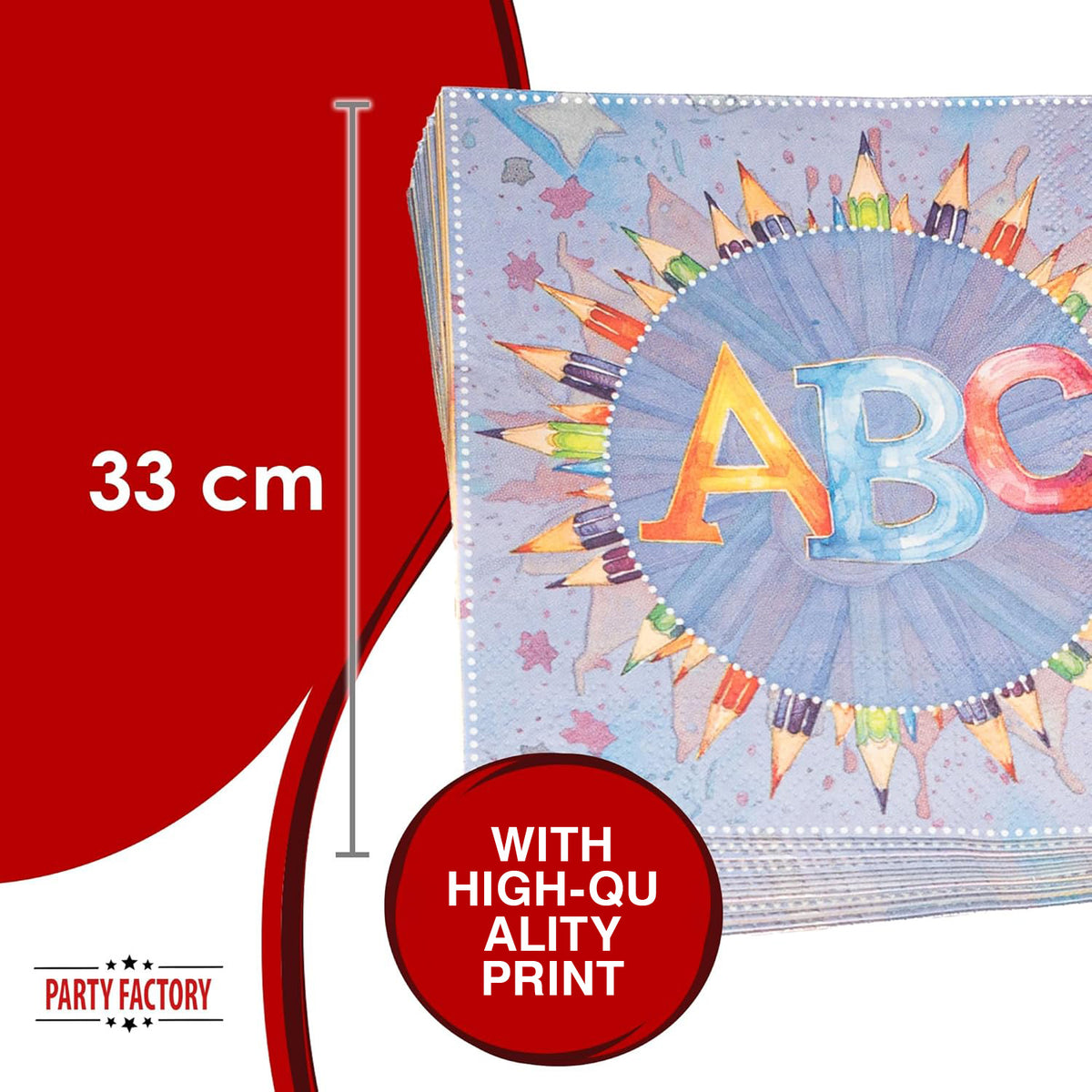 Back to School Neutral Napkins 3-Ply 20 Pack 2