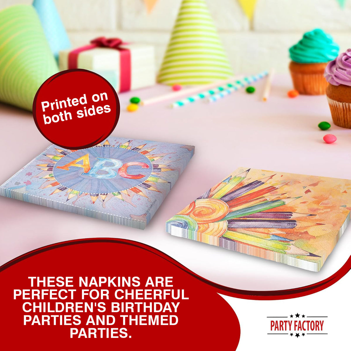 Back to School Neutral Napkins 3-Ply 20 Pack 3