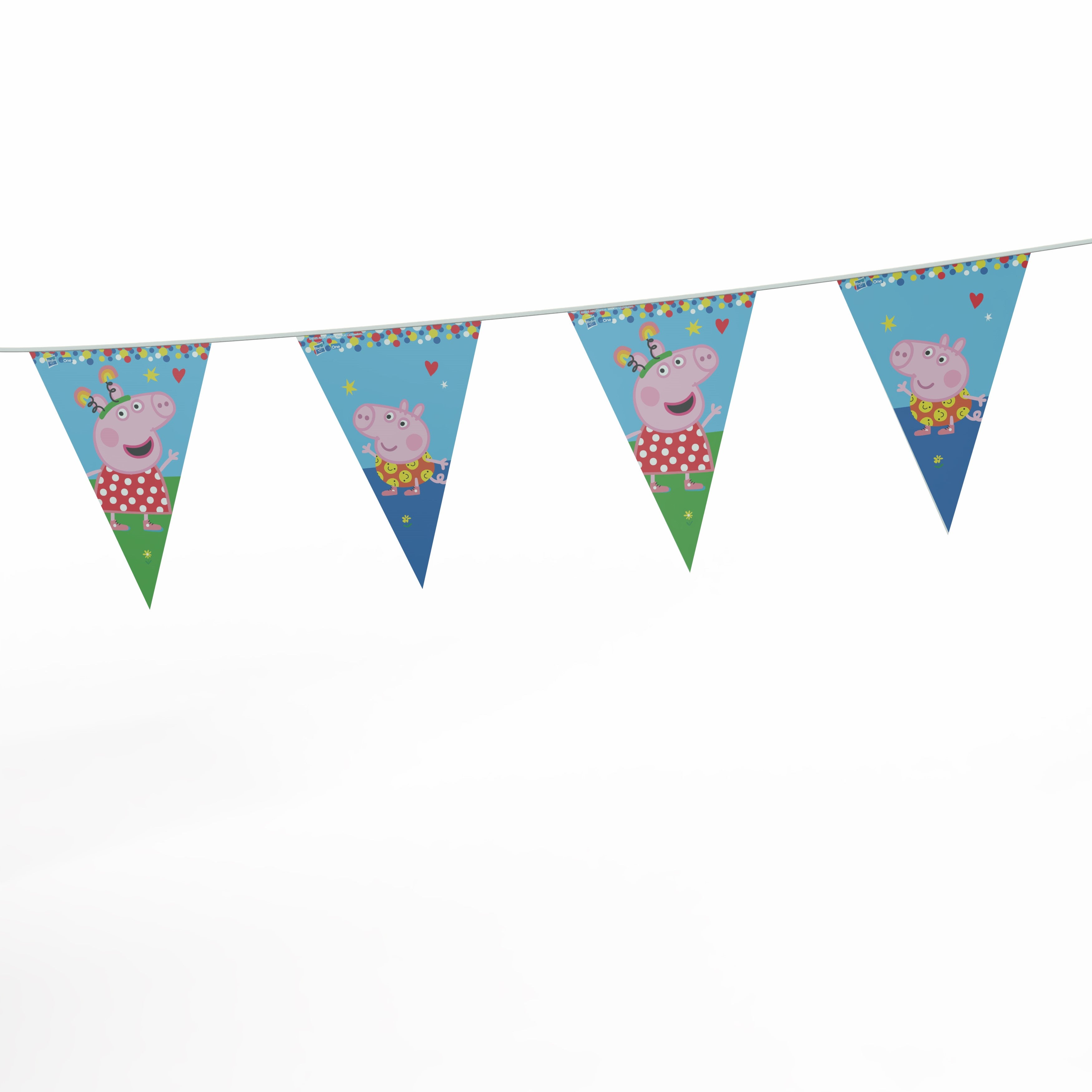 Peppa Pig pennant banner multicolored party garland 16 ft