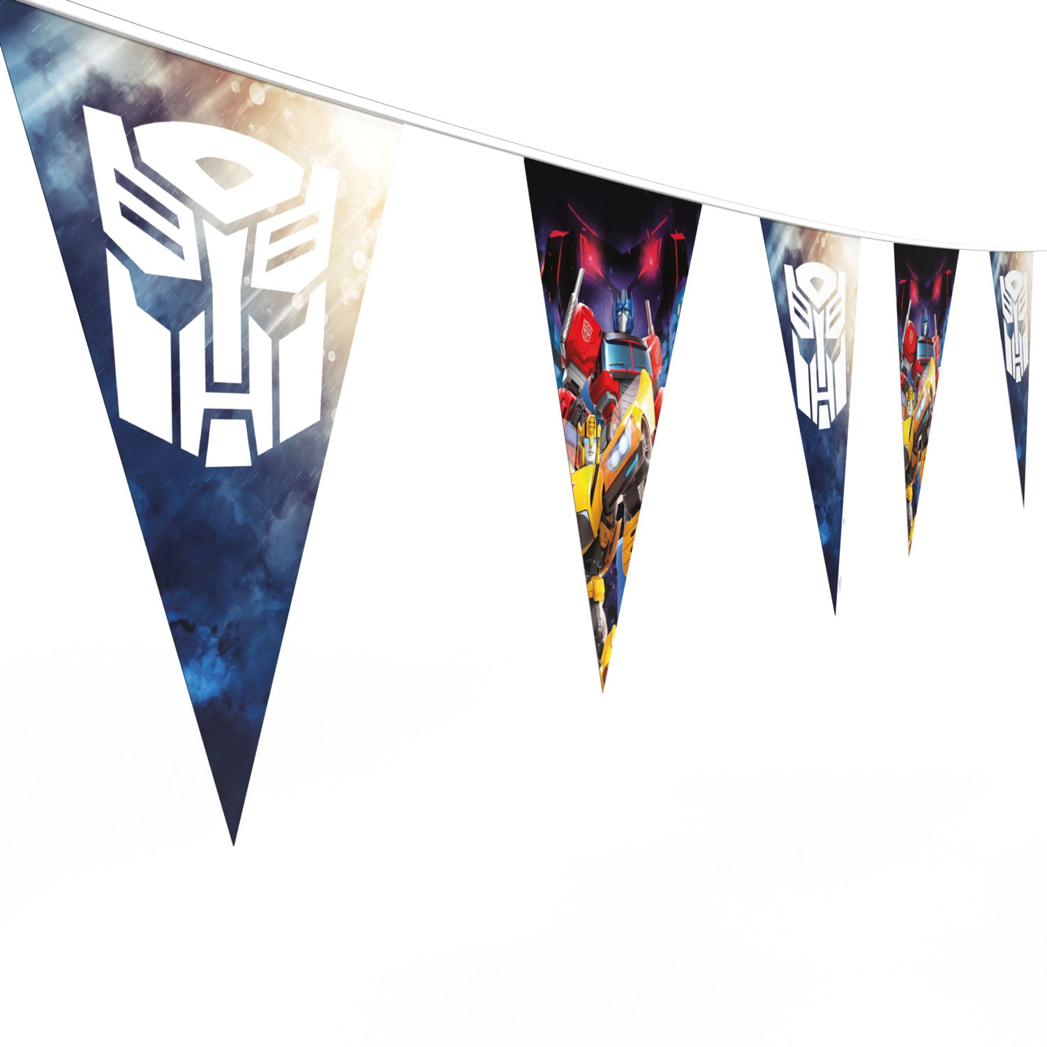 Transformers pennant banner multicolored party garland 16 ft 2